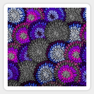 Blue Berry Raspberry Dahlias Sticker